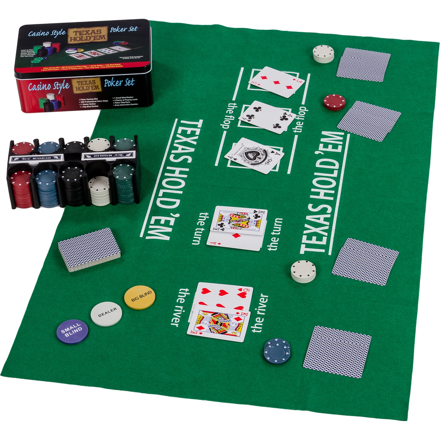 Poker Set - 200 žetonů v plechové dóze
