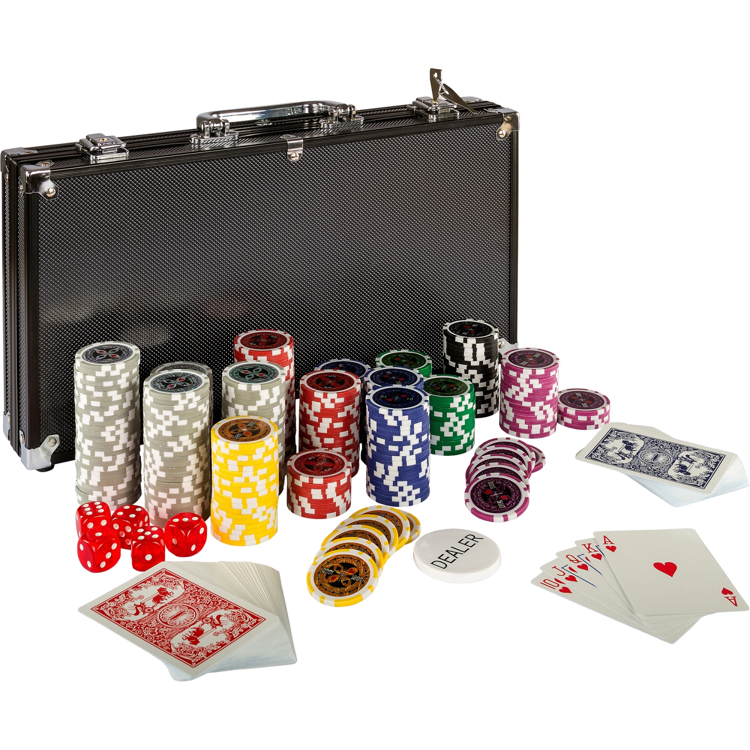 Poker Set - 300 laserových žetonů BLACK EDITION