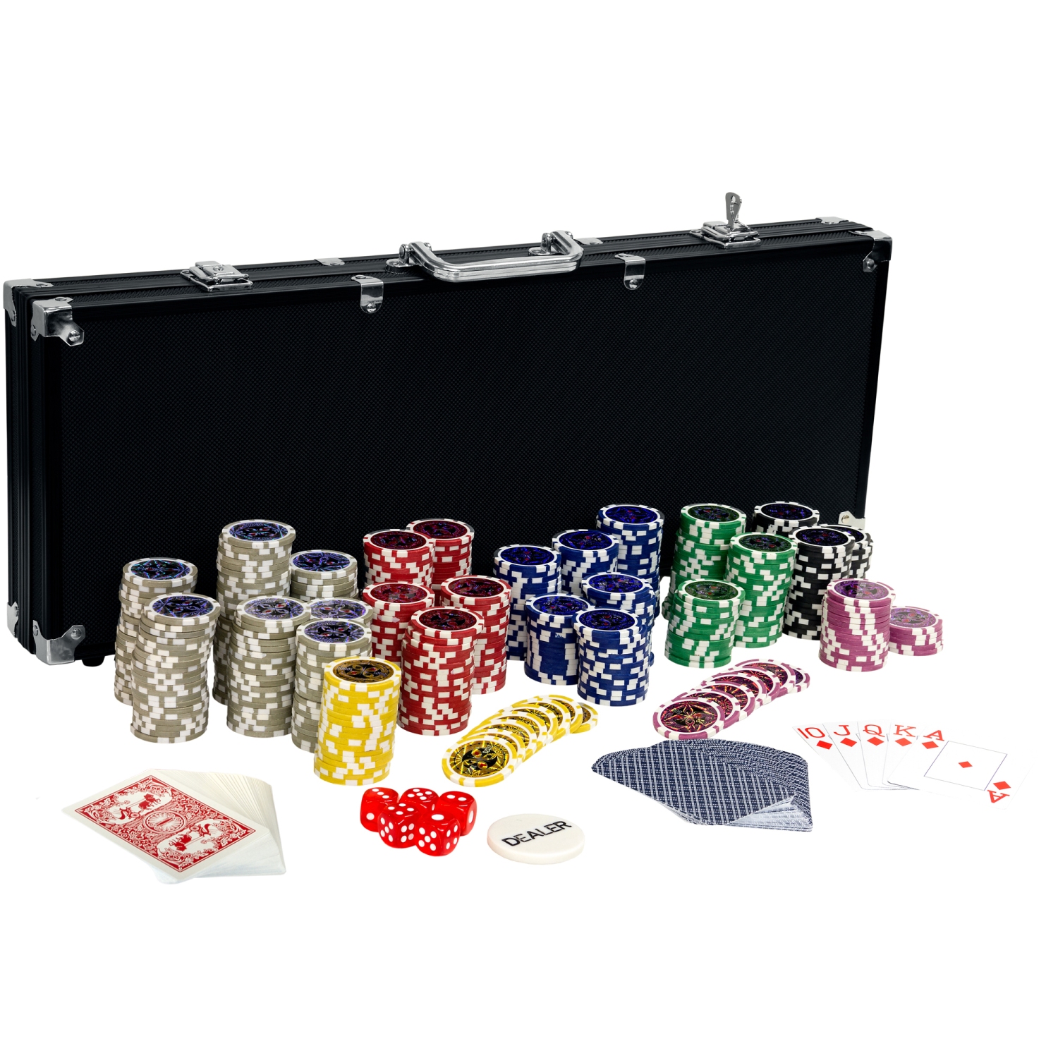 Poker Set - 500 laserových žetonů BLACK EDITION