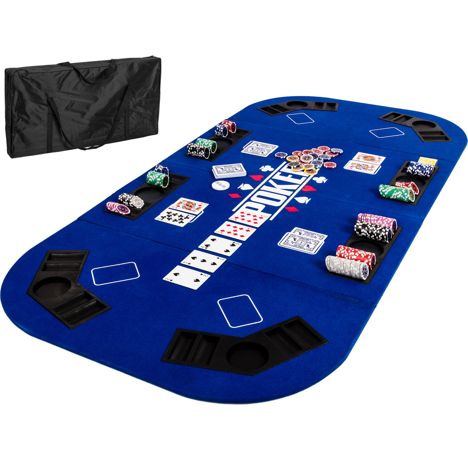 Skládací pokerová podložka modrá